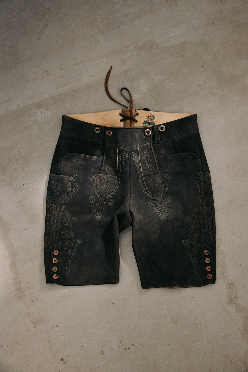 Hirschlederhose handbestickt Modell Kaiser August ahorn  Bild 1