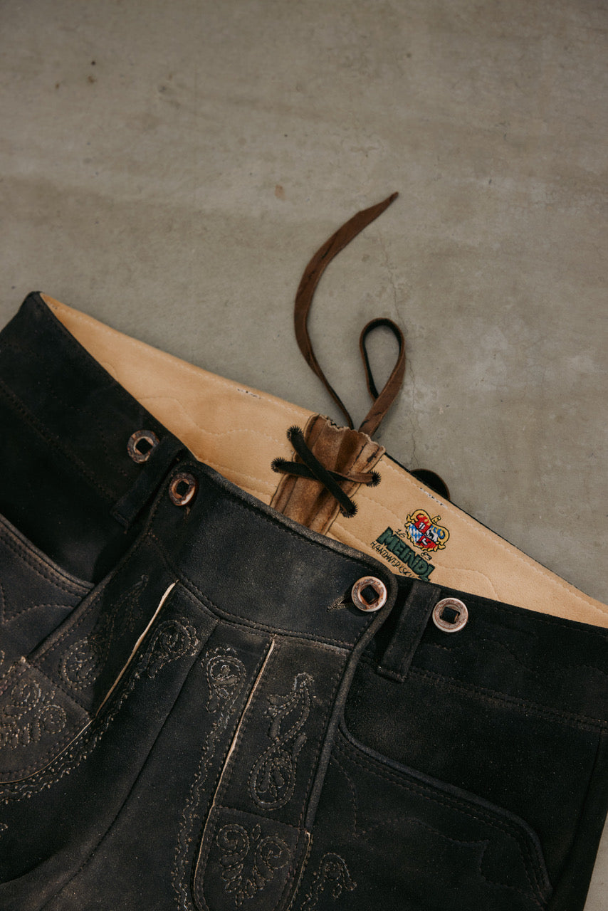 Hirschlederhose handbestickt Modell Kaiser August ahorn  Bild 5