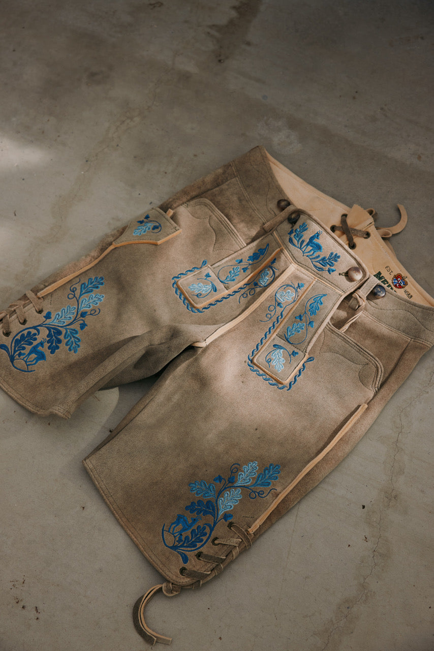 Hirschlederhose Modell Kochelsee sand/blau  Bild 2
