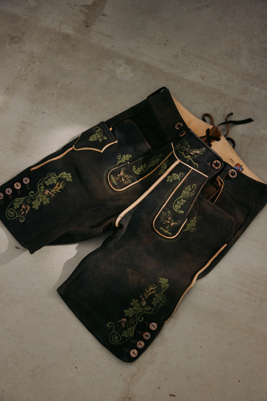 Hirschlederhose Modell Landskron ahorn/hellgrün  Bild 6