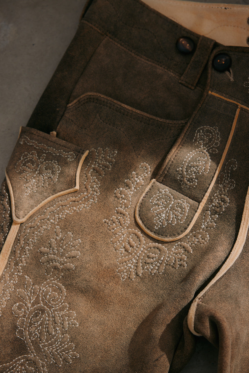 Hirschlederhose Modell Ludwig Karl August sand  Bild 7