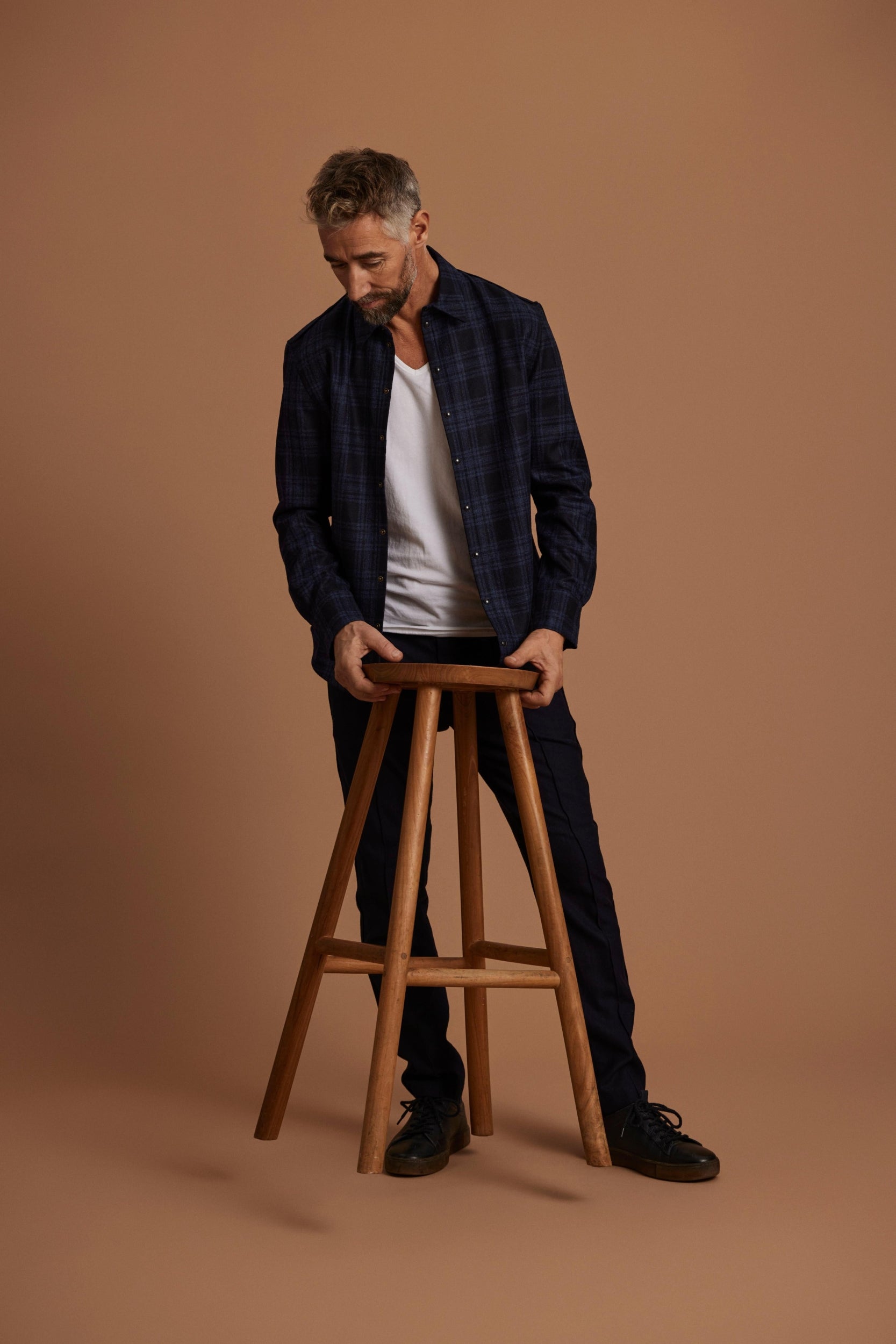 Flanellhemd Felix dkl.blau/blau  Bild 1