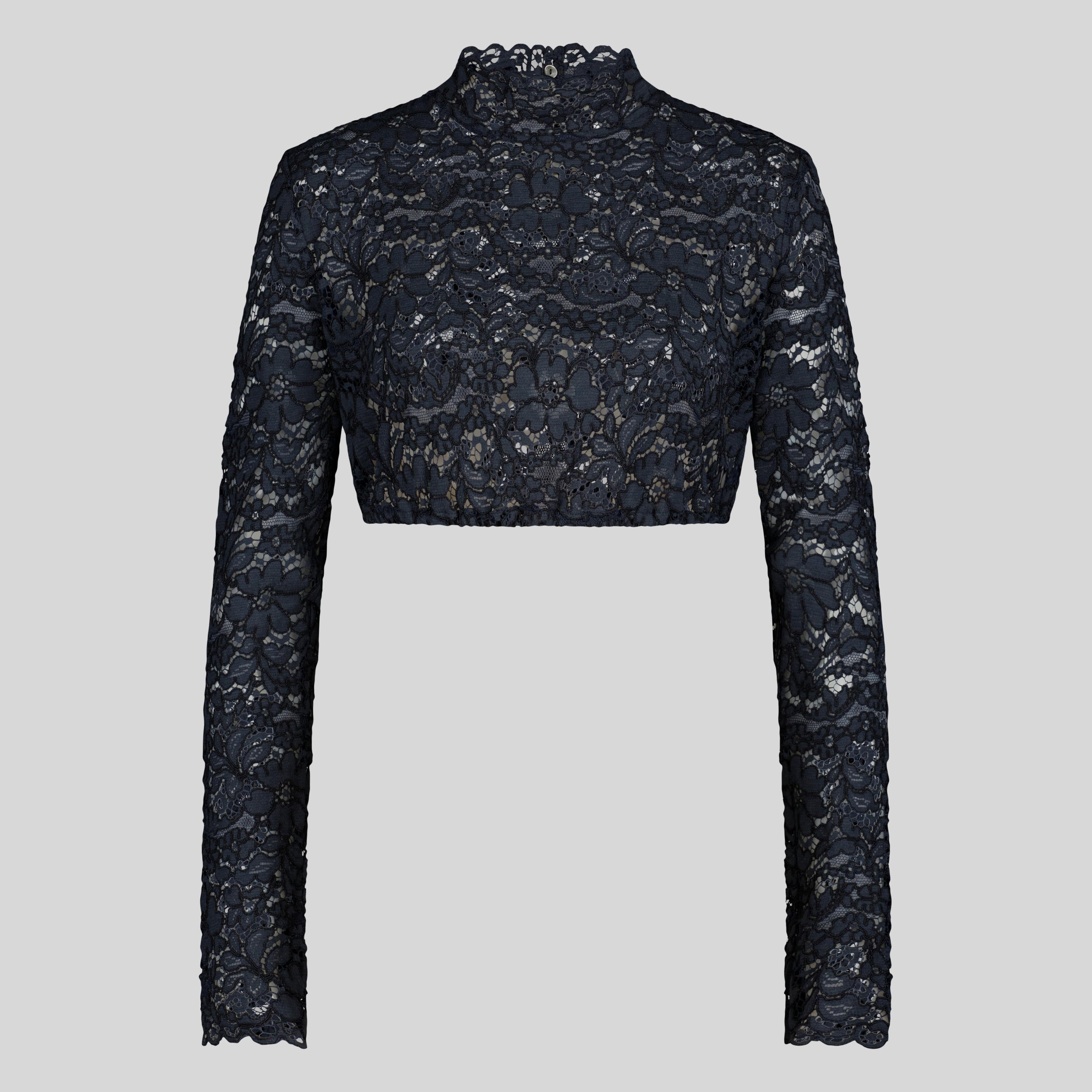 Dirndlbluse Tessa langarm dunkelblau  Bild 1