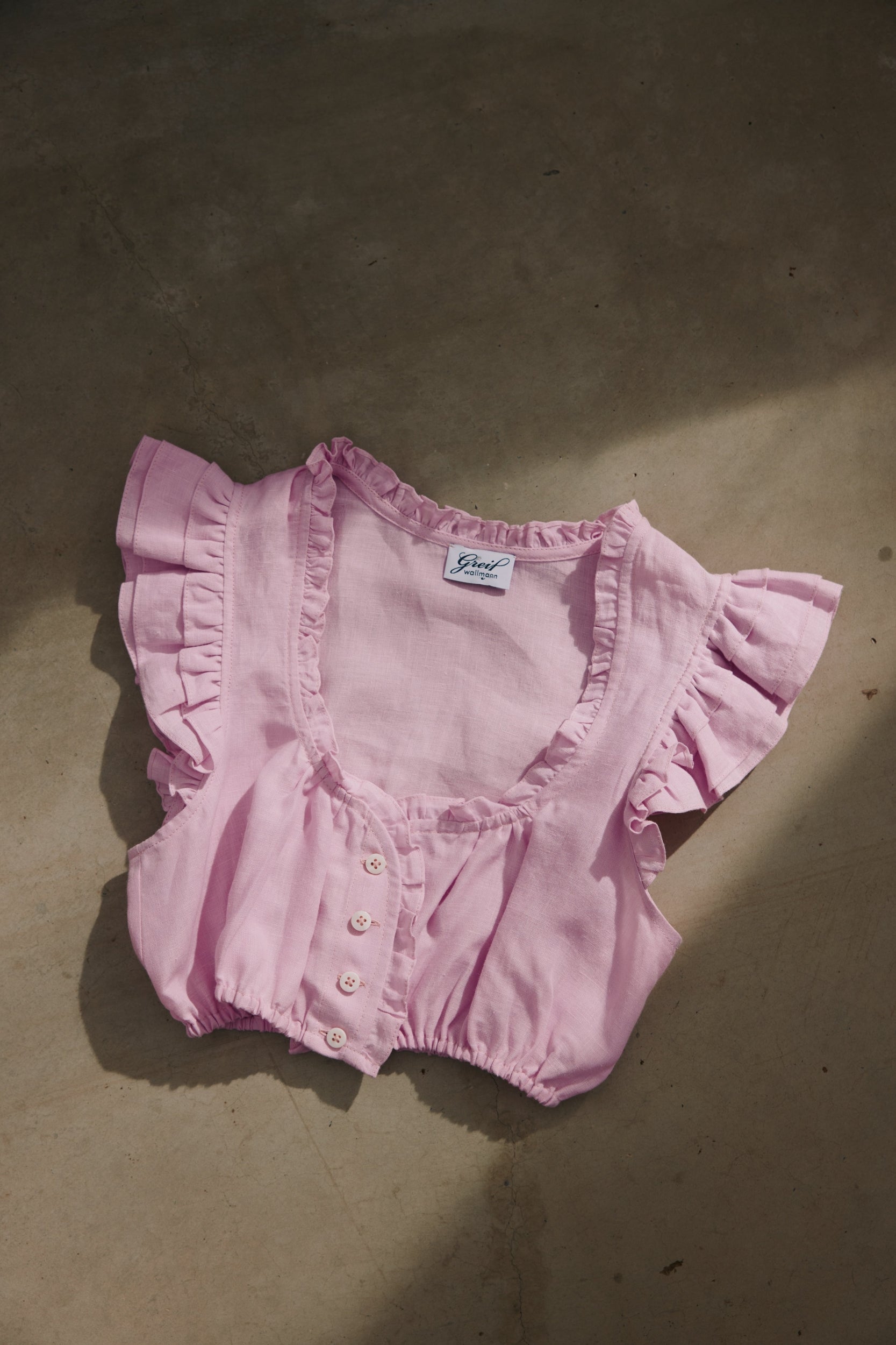 Dirndlbluse Tilda rosa Leinen  Bild 1