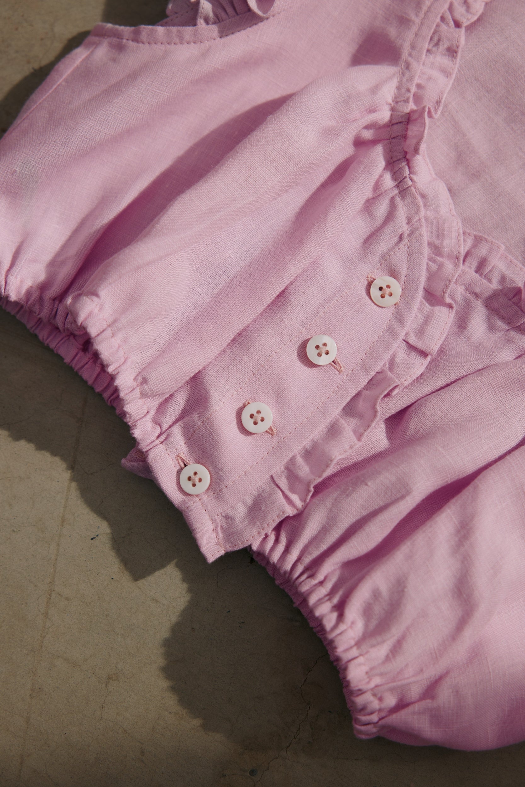 Dirndlbluse Tilda rosa Leinen  Bild 6