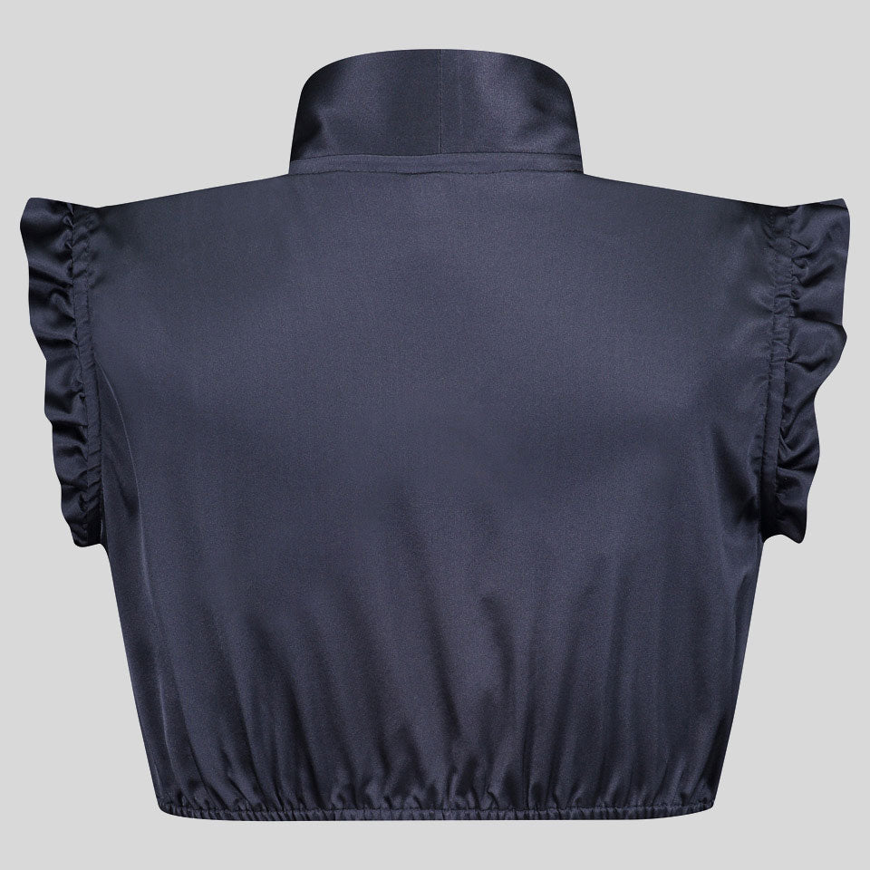 Dirndlbluse Tini dunkelblau Seide  Bild 5